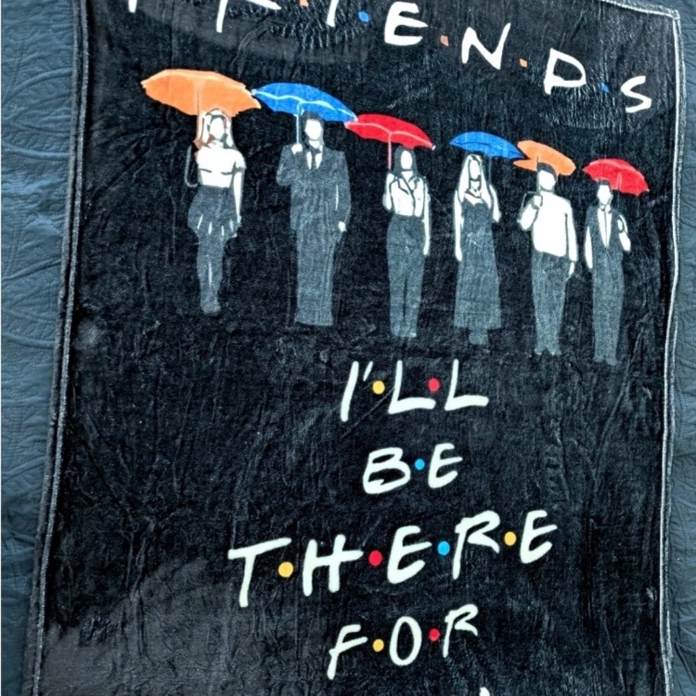 FRIENDS Black Blanket with Red Accents “I’LL Be There For You”